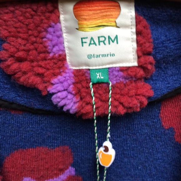 FARM Rio NWT Coat XL Mixed Leopards Fleece Coat Pink Multi Belted Cozy - Picture 11 of 16